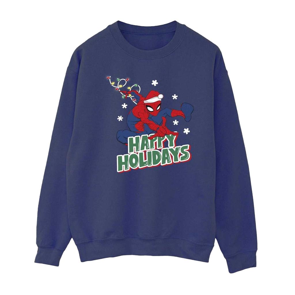 Spider-Man Mens Happy Holidays Sweatshirt