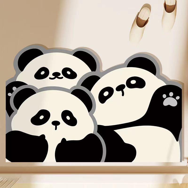 Diatom Mud Cute Panda Cartoon Mat Toilet Absorbent Non-slip Resistance Dirty Entry Toilet Foot Mat Bathroom Mat