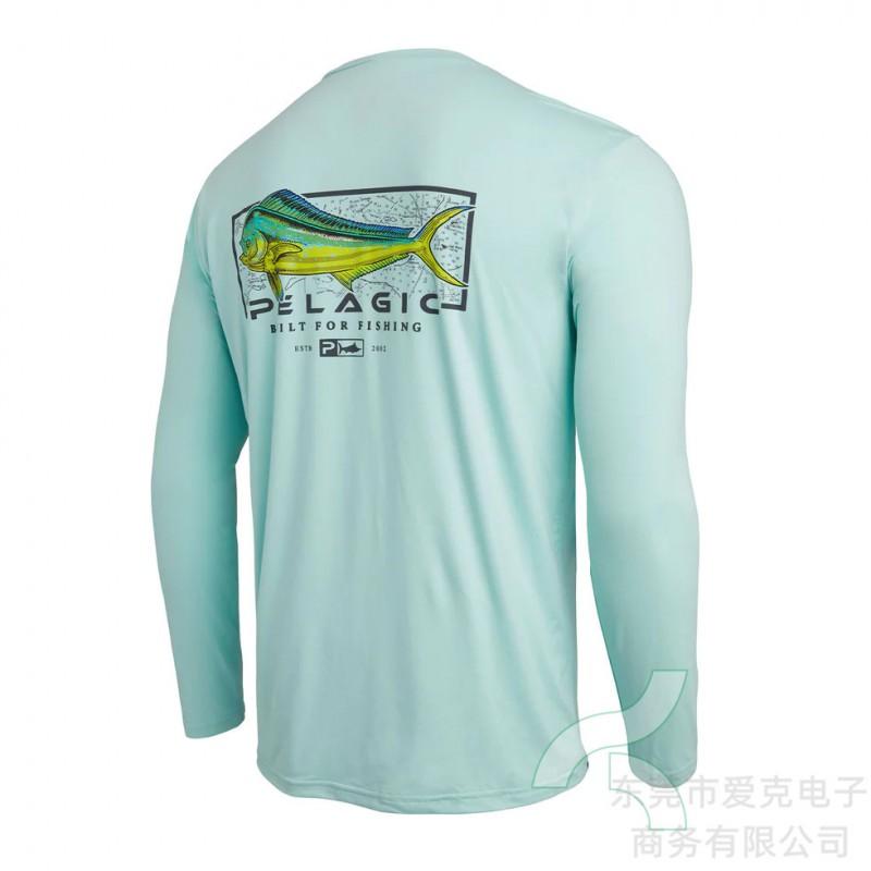 Mens Quick-Dry UV Protection Fishing Shirt UPF 50 Long Sleeve Breathable Performance Tee Outdoor Sports Cycling