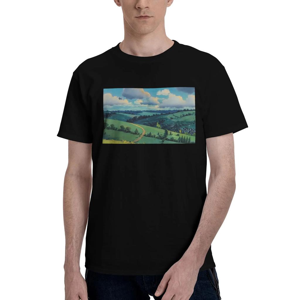 Laputa castle in the sky Men TShirt Plus Size T Shirts Mens ONeck Cotton Tees Short Summer Male
