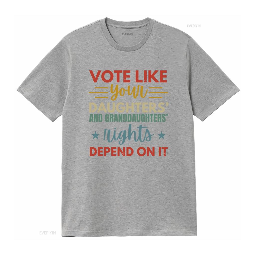 Retro Vintage Daughters Granddaughters Rights Vote Slogan Print Casual T Shirt Vintage Washed Homme Fashion Designer Clothes
