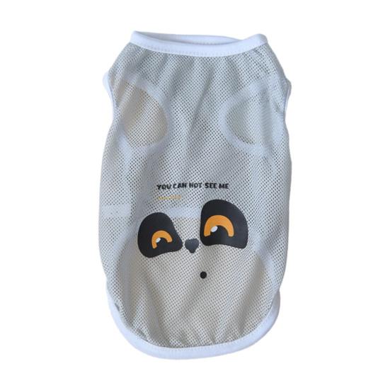 Стильная удобная летняя крутая сетчатая жилетка для собак, дышащая футболка с мультяшным принтом для кошек