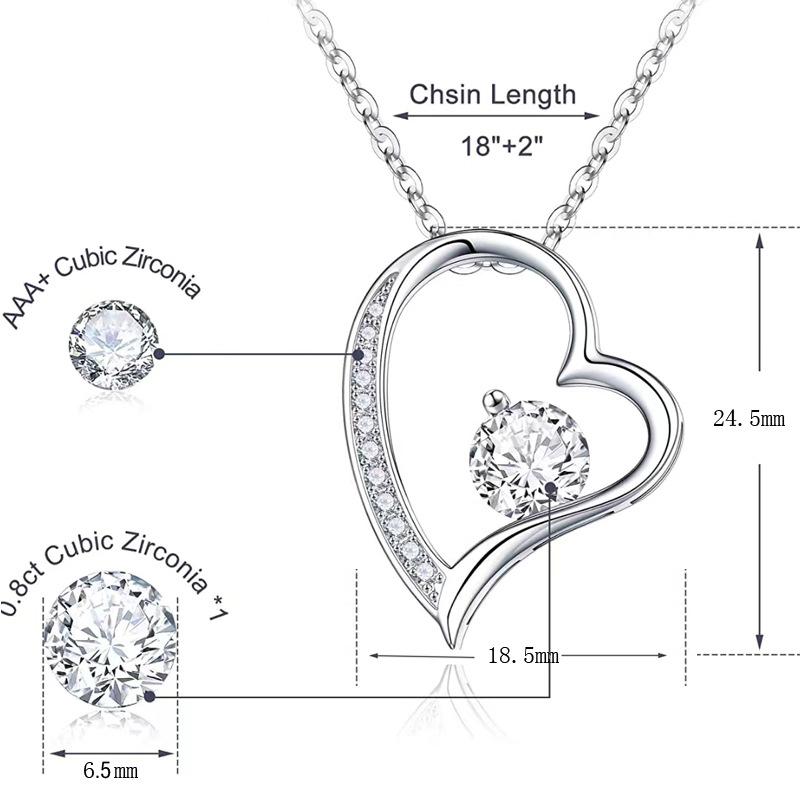 GemChic женское ожерелье с подвеской, женская мода, простой дизайн, смысл, подарок, циркониевый кулон в форме сердца, подарок на день рождения, Рождество, ювелирное изделие