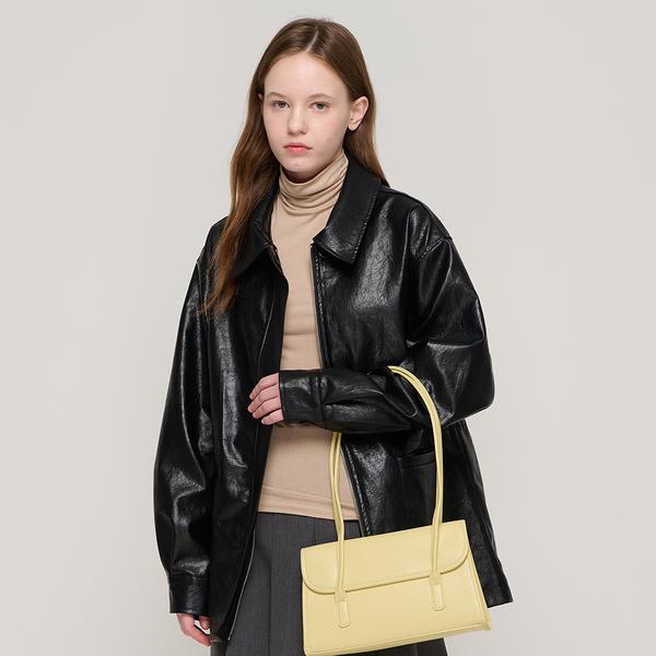 Square Leather Shoulder Bag (Yellow), RD24D25YEF0-7000026558