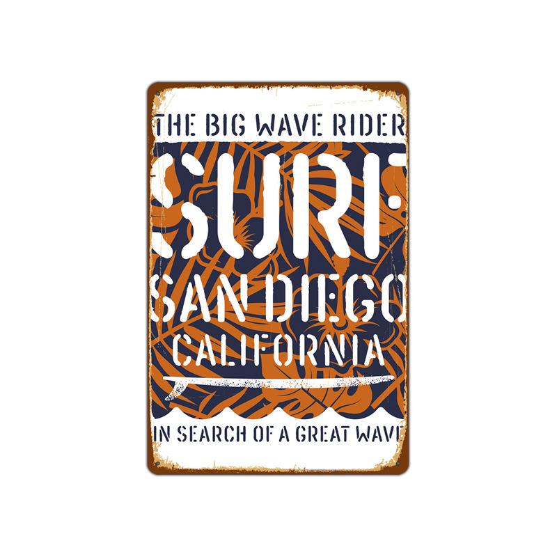 Летний пляжный закат, металлическая жестяная вывеска, таблички, декорации, железная живопись, кафе-бар, домашний декор, приморский дом, стена, жестяная пластина, постер