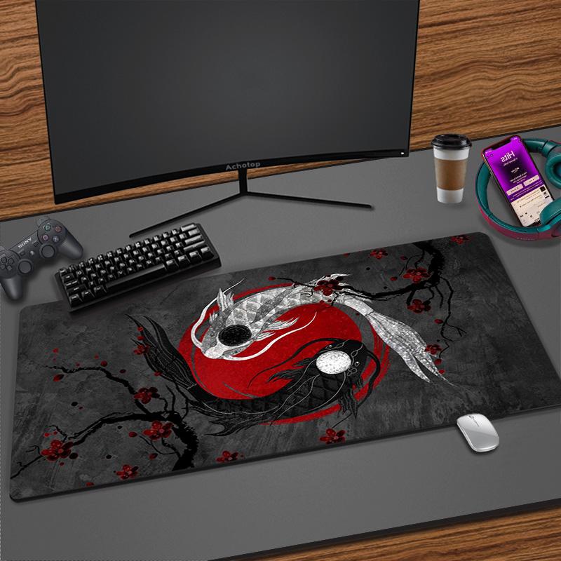 Большой игровой коврик для мыши с японским драконом, XXL клавиатура, геймерский коврик для мыши на столе, скоростной настольный коврик, коврик для мыши в стиле аниме