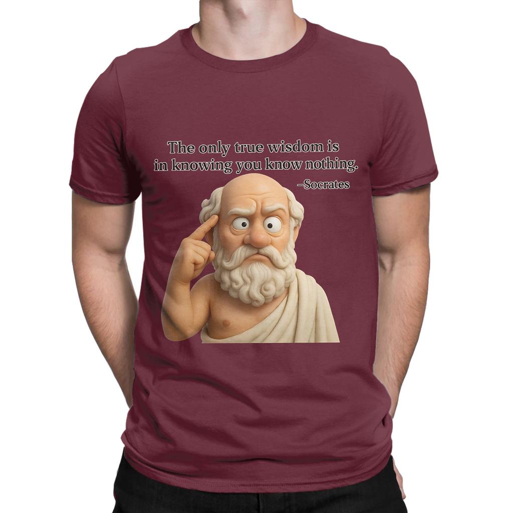 Socrates Quote T Shirt Unisexs Cotton Vintage Tshirts Round Neck Tee Shirt Short Sleeve Clothing Gift Idea