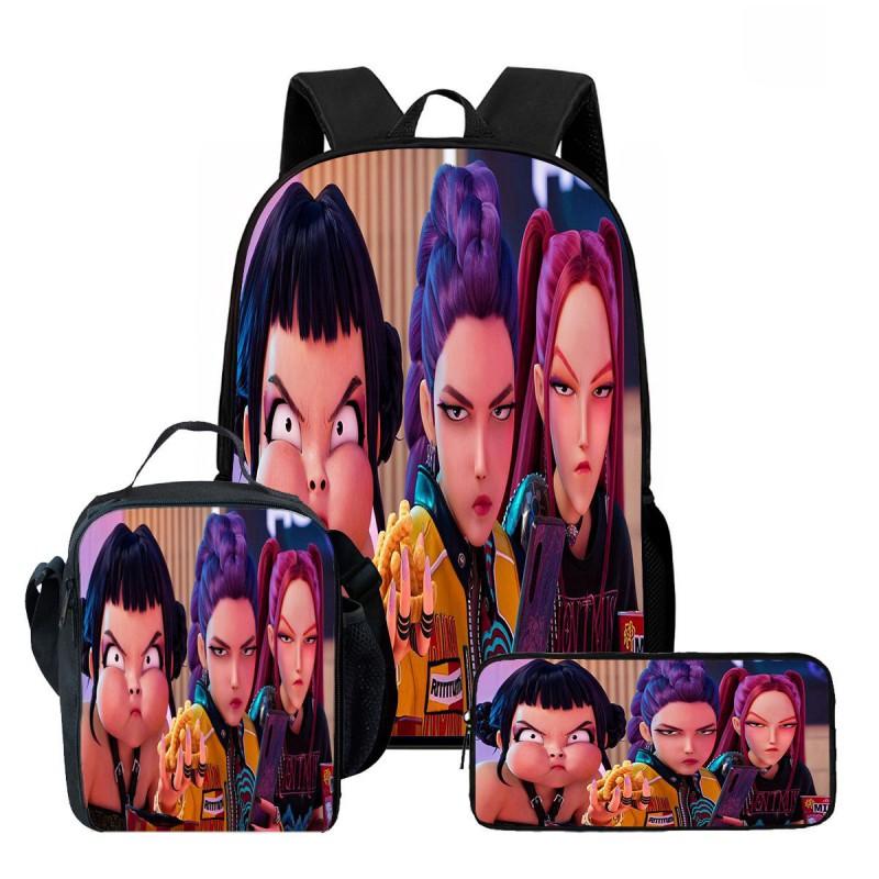 Kids School Backpack Set With Lunch Bag Pencil Case - Oxford Fabric 15-inch Dual Shoulder Students Style