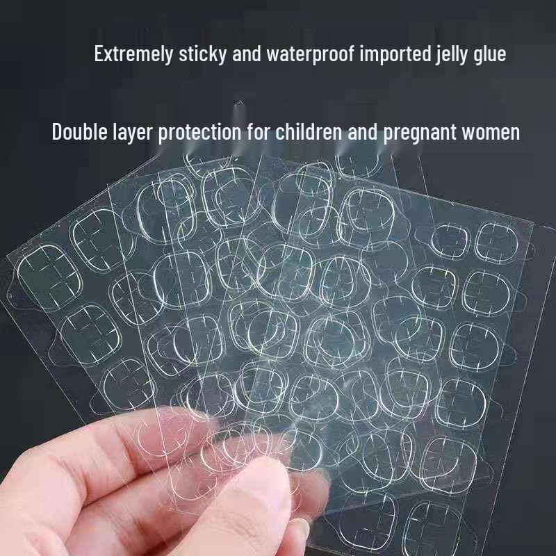 High Viscosity Nail Stickers with Transparent Jelly Glue - Wearable and Removable