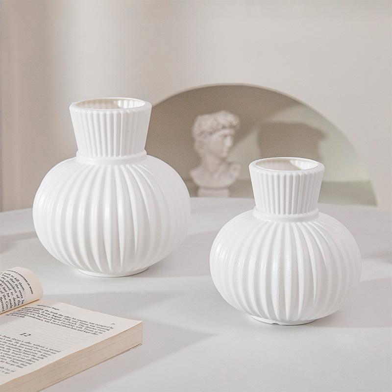 Белая ваза-бутылка для цветов Vaser Белая матовая ваза Эстетичный цветочный горшок Подставка для растений Бутылка Украшение для центра стола Домашний декор