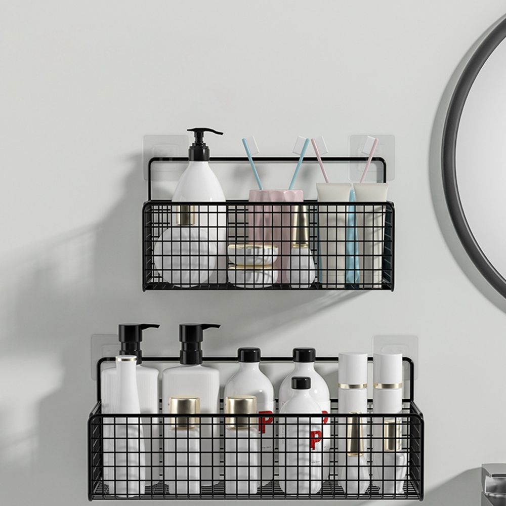 Storage Wall Mounted No Punching Bathroom Shelf Kitchen Accessories Storage Basket Hanging Basket