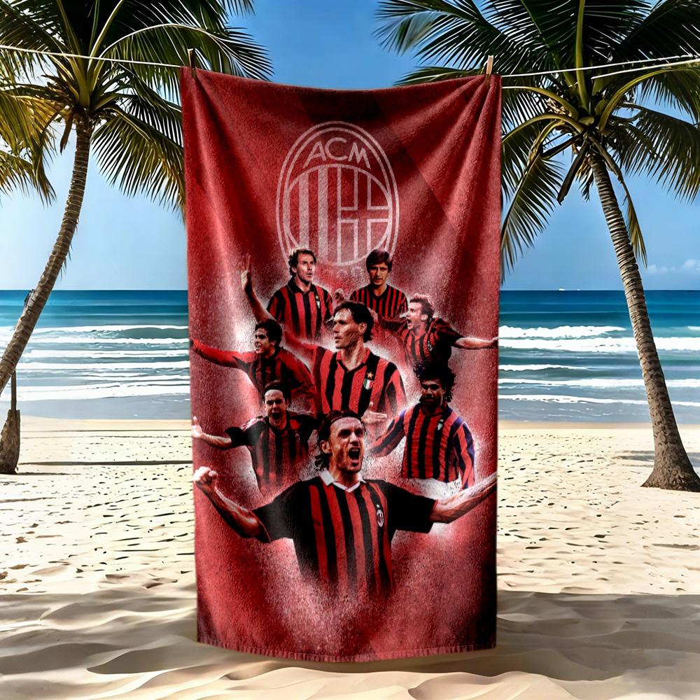 Ac Milan Beach Towel Quickdry Soft Microfiber Comfortable Lightweight Suitable For Sports Travel Swimming Yoga Bathroom Beach And Pool
