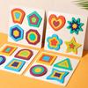 Wooden Geometry Puzzle Board Game Preschool Color Learning Geometric Shape Matching