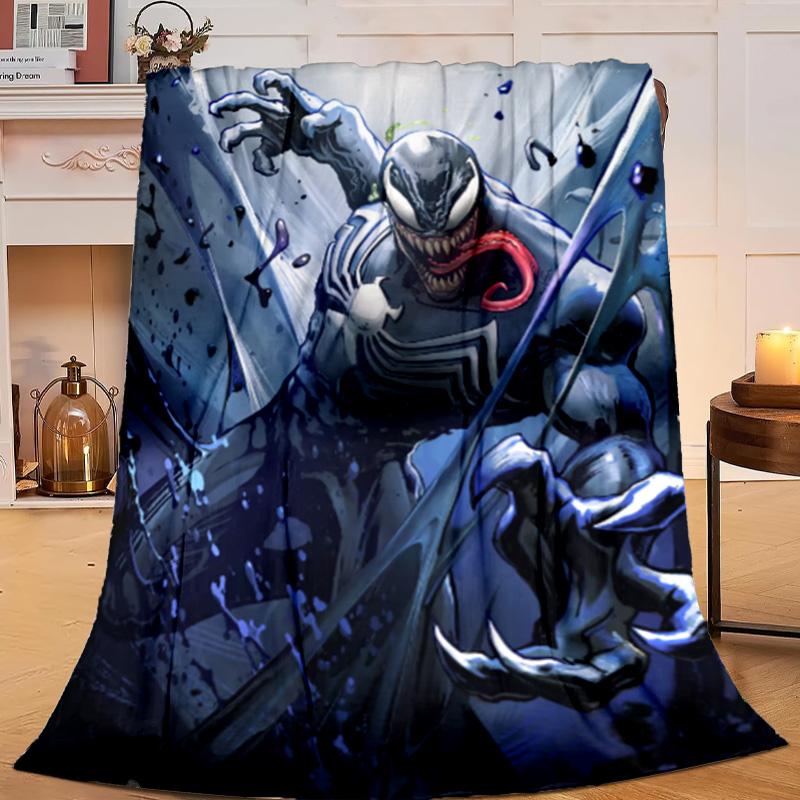1PC Spider Flannel Blanket Gift, Suitable for Both Men And Women, Soft Ideal for Beds And Sofa, Birthday Or Christmas Gift