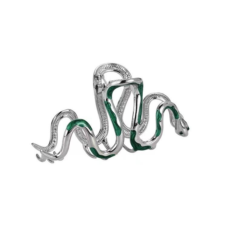 Зажим для волос Wind Bending Green Snake Grab Clip Female Premium Sense Extra Large Hair Volume Spinner Back Head Disc Hair Clip Shark