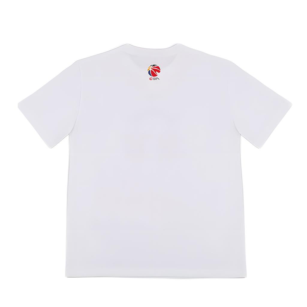 Футболка Li Ning CBA Series Beikong Team Fan Culture, спортивная тренировочная дышащая баскетбольная быстросохнущая футболка с коротким рукавом, мужские топы белого цвета AHSUC35-1