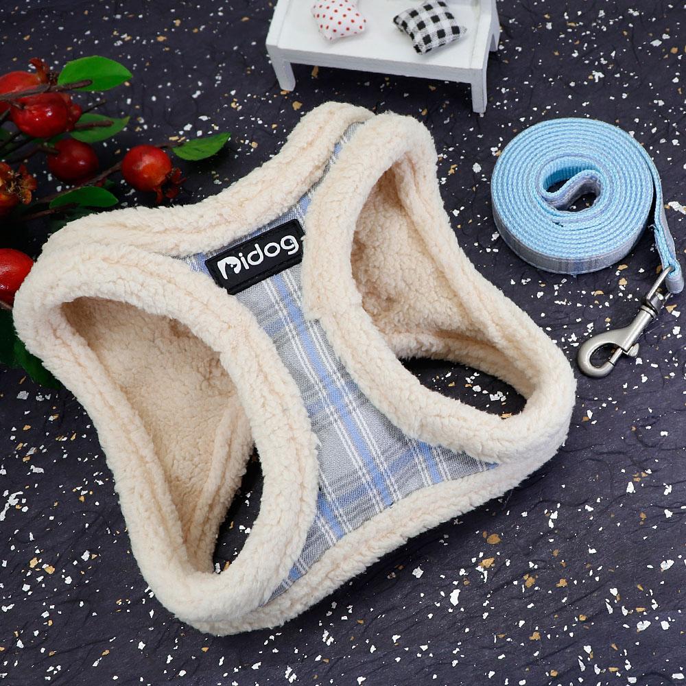 Зимняя шлейка для питомца, мягкая шлейка для щенка/кошки, комплект поводка, теплая одежда для собак, регулируемый жилет без рывков для маленьких собак, французский бульдог