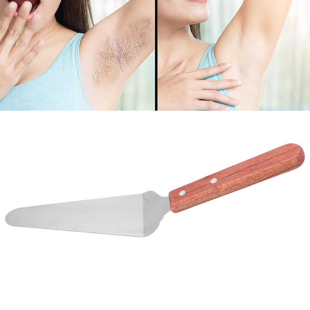 Multifunctional Stainless Steel Waxing Spatulas Hair Removal Sticks with Wooden Handle