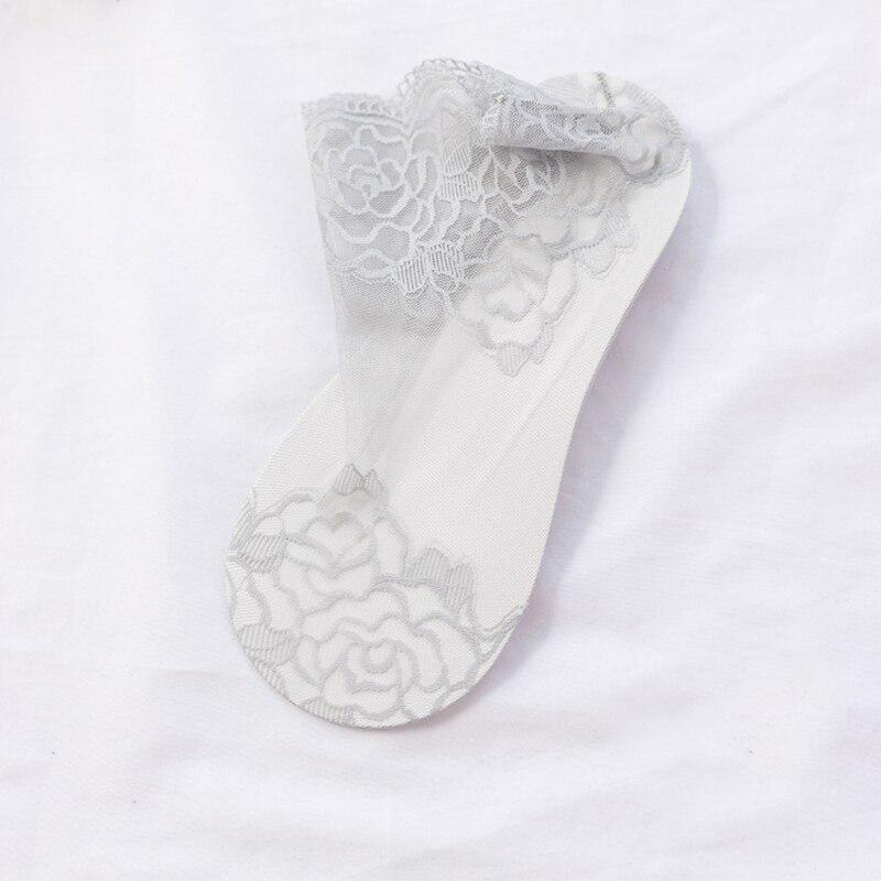 Модные женские сетчатые короткие носки до щиколотки, сетчатые кружевные короткие носки с цветочными рюшами