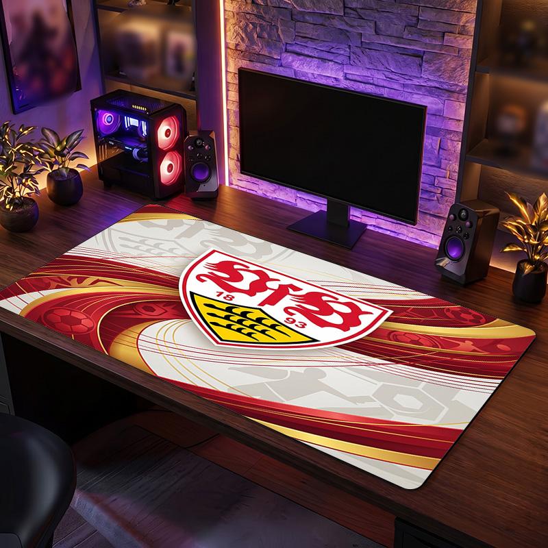 VfB Stuttgart Футбольный Принт Большой Коврик для Мыши, Противоскользящий Расширенный Игровой Коврик для Стола для Офиса Дома