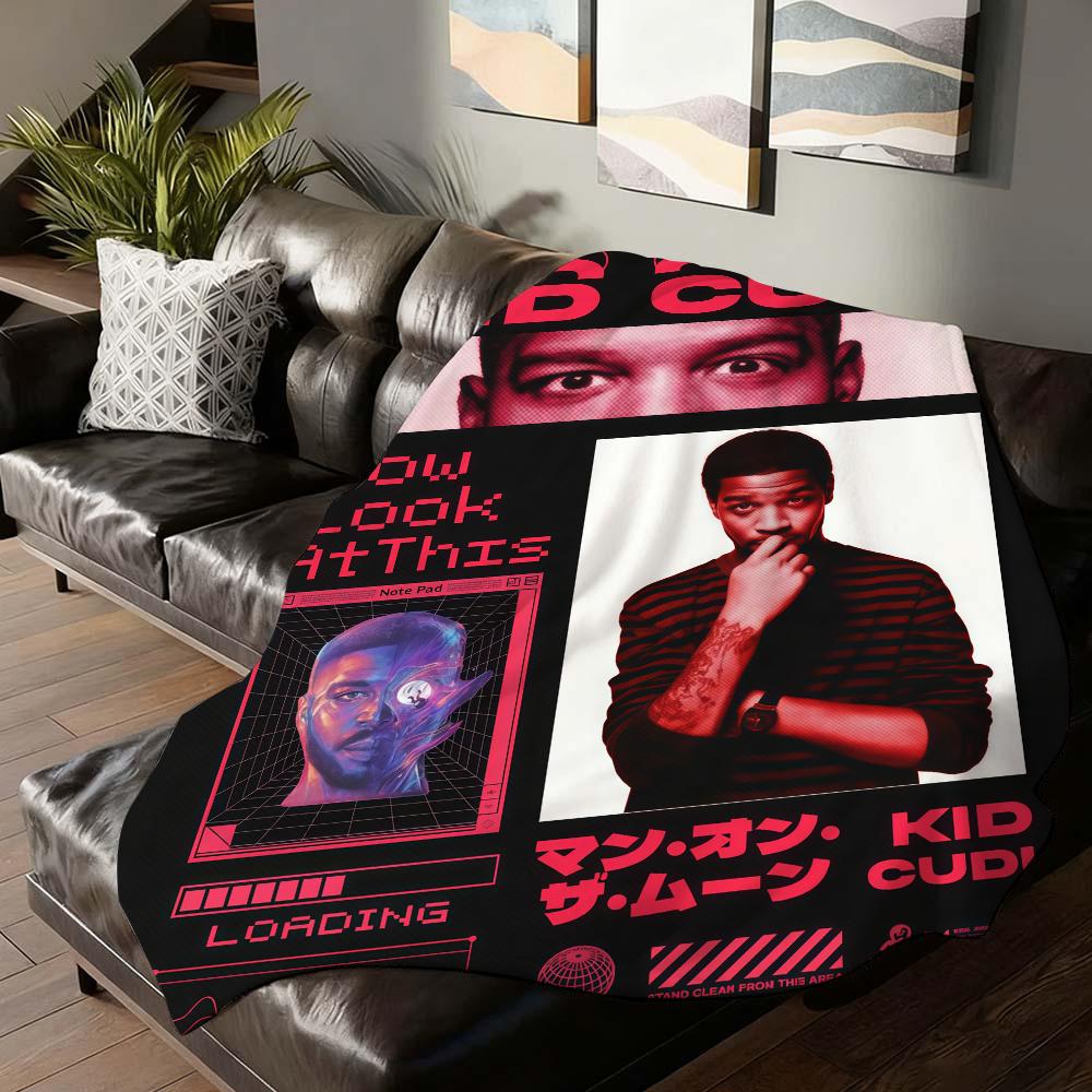 Американский рэпер Kid Cudi Плед для дивана, офиса, кровати, самолета, путешествий, сна, чтения, отдыха, кемпинга, мягкий и теплый