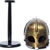 Medieval Viking Armor Warrior Chain Mail Mask Helmet with Wooden Stand
