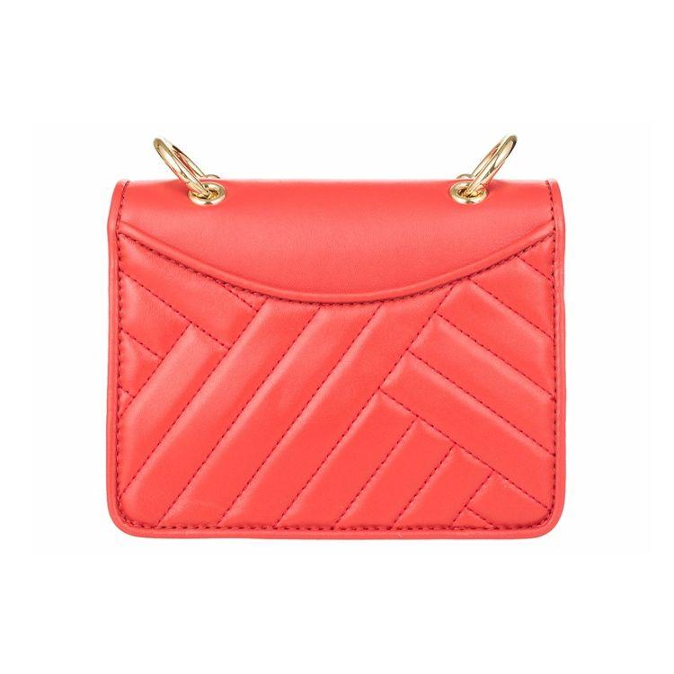 Tory Burch Alexa Chain Solid Color Twill Mini Lambskin Shoulder Bag Women shoulder bag Orange 50646-642