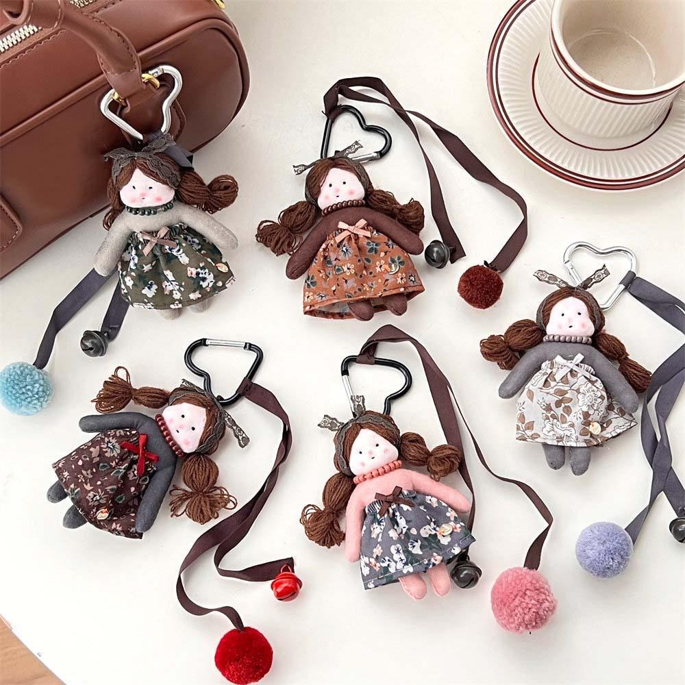 Тканевое Платье с Цветочным Принтом Кукла Долли Девочки Плюшевая Мягкая Кукла Мультяшный Подвеска для Сумки Декор для Рюкзака