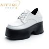 Women's Shoes Platform Spring England Style Women's Loafers Retro Lace Up Fashion Girls Shoes