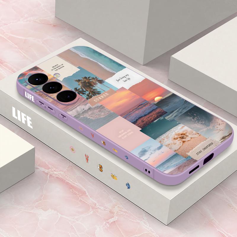 Чехол-коллаж «Летний аниме-сад» для Samsung Galaxy S26 S25 Ultra S24 S23 S22 S21 FE A54 A55 A16 A26 A36 A56 A17 A18 A37 A57 5G