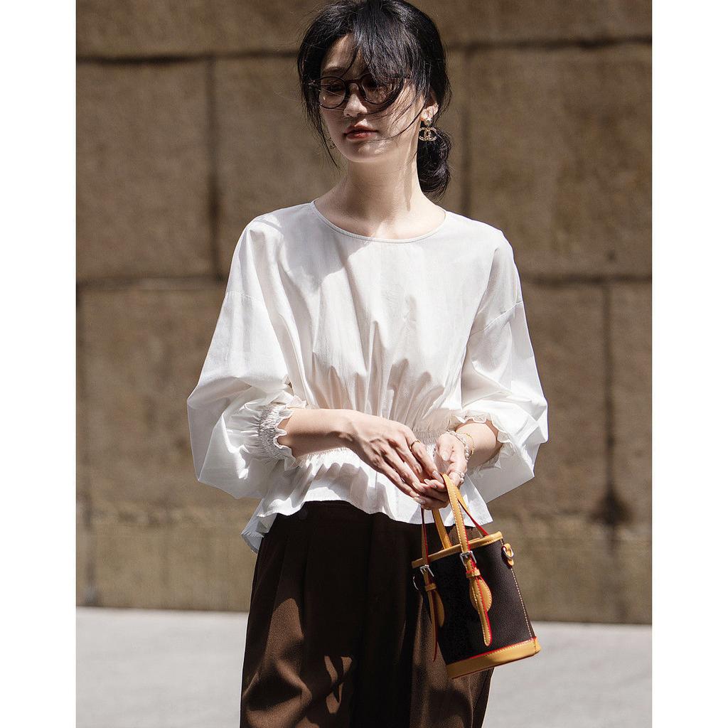 Women's Shirt Long Sleeve Autumn Blouse Loose Waist Slim Feminine Tops