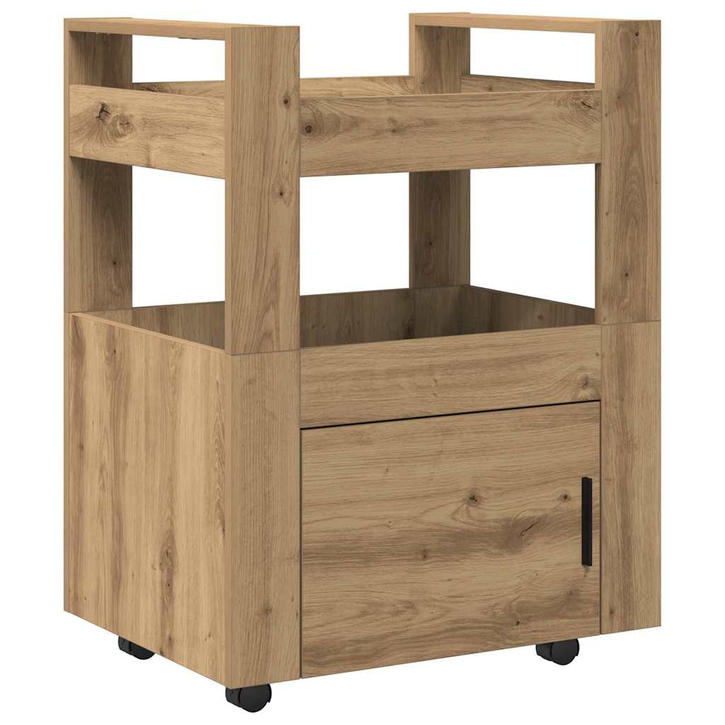 Kitchen Trolley Artisan Oak Finish 60 x 45 x 80 cm Engineered Wood