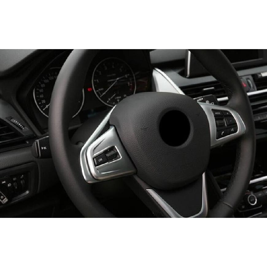 Подходит для BMW X1 F48 2016-2022 ABS Серебристая Накладка на Кнопки Рулевого Колеса Отделка 2 ШТ.