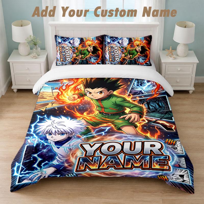 Комплект постельного белья 1 пододеяльник 2 наволочки Принт Hunter × Hunter Мягкое постельное белье Декор спальни