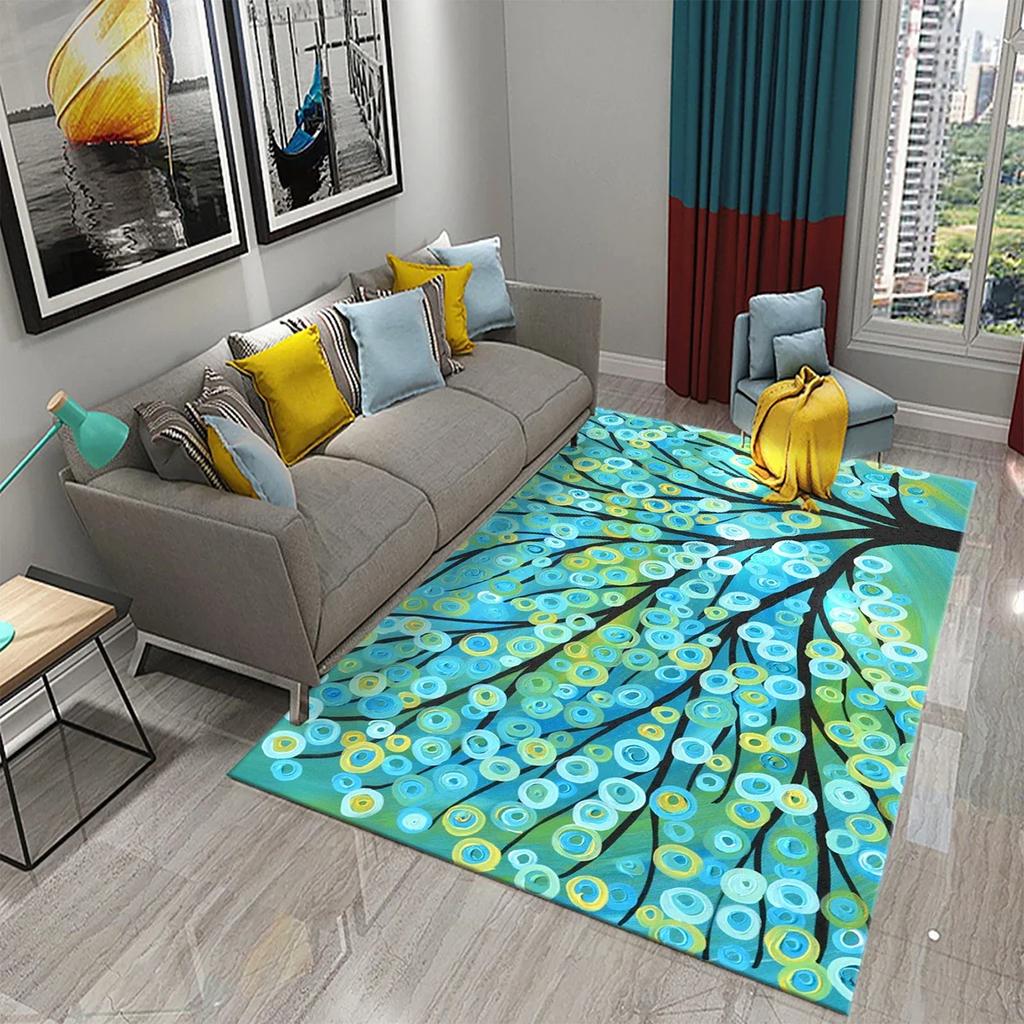 3D красочный ковер с абстрактным деревом для кухни, ванной, входа, нескользящий ковер, гостиная, балкон, спальня, декор, напольный коврик, коврики
