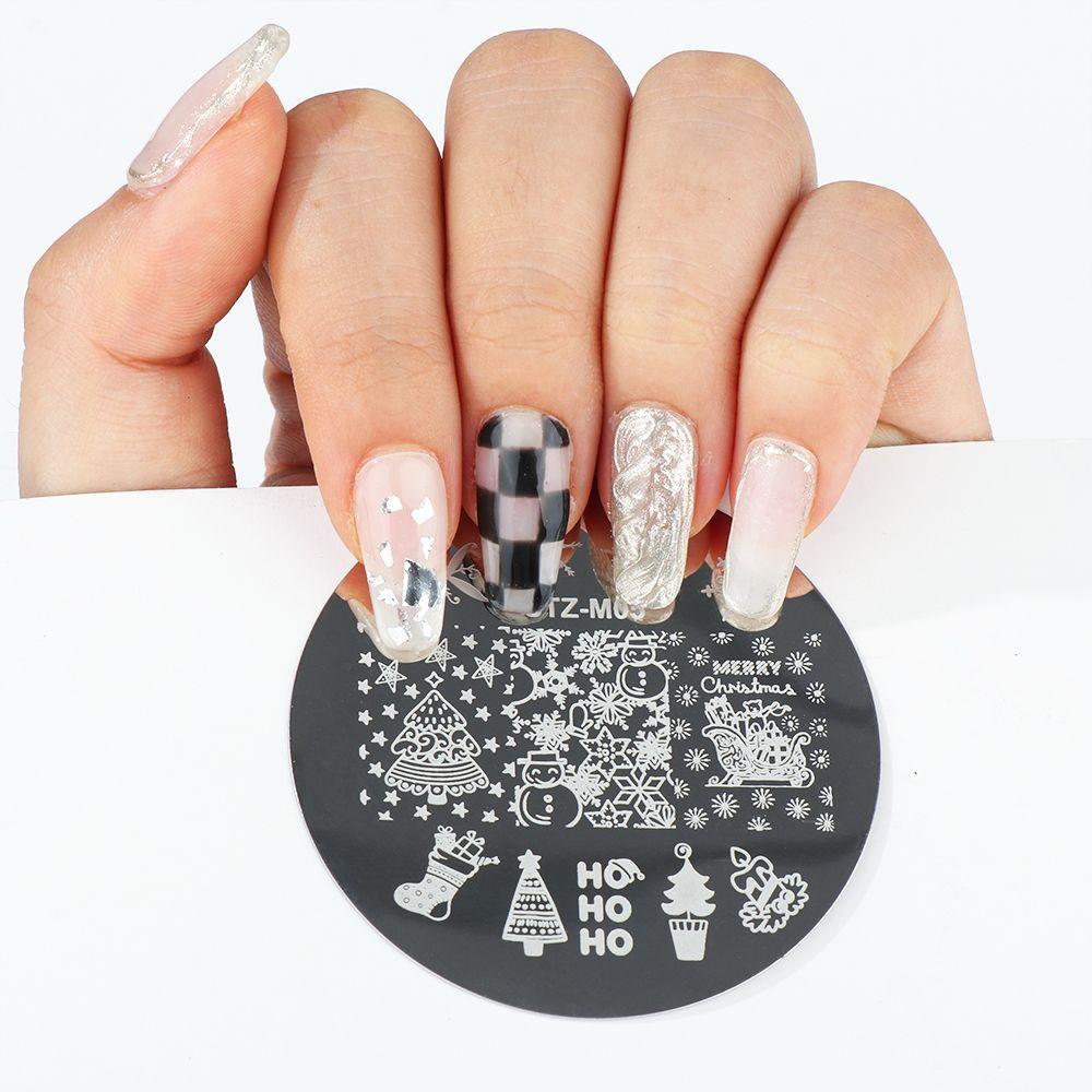 Manicure Santa Claus Christmas Nail Stamping Plates Nail Stamp Polish Templates Stencils Molds