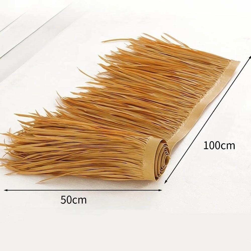 1mx50cm Panel Straw Roof Thatch Grass Material Simulation Palm Thatch For Umbrella Cover