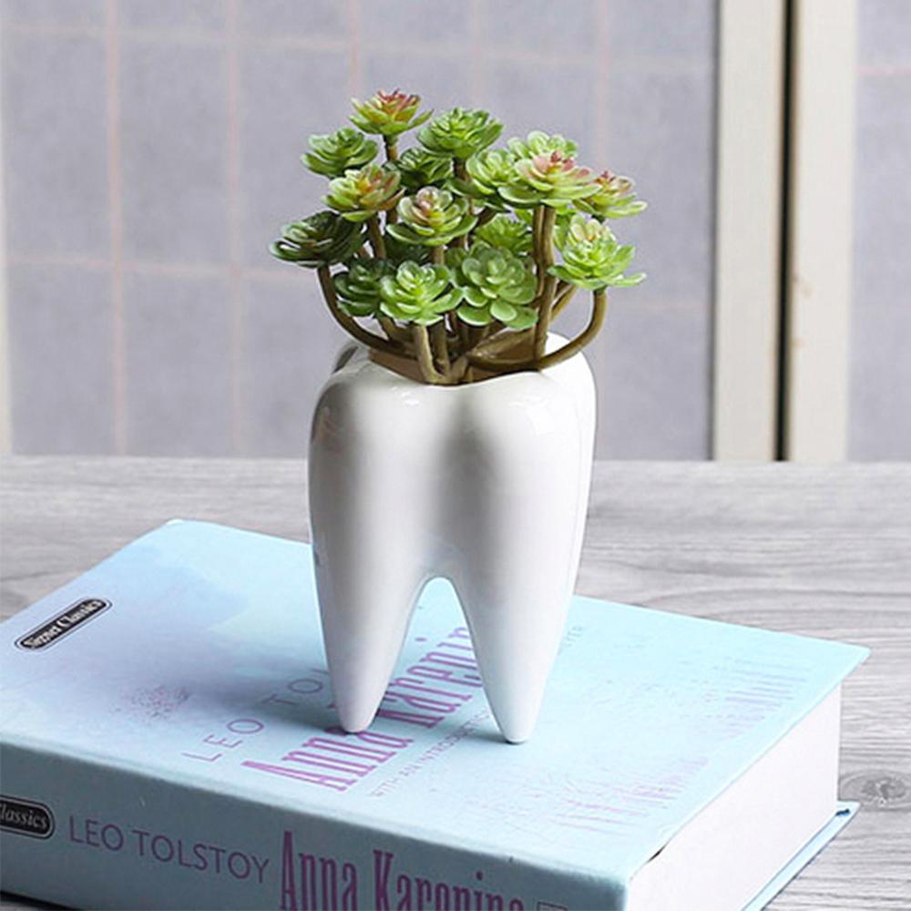 Креативный цветочный горшок в форме зуба, керамический горшок для цветов, офисный домашний декор, украшения, садовые принадлежности, горшок для суккулентов, горшок для растений