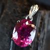 Pink Tourmaline Pendant 23 ct Gem Oval Cut 925 Sterling Silver Jewelry October Birthday Birthstone