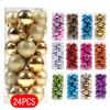 24Pcs Christmas Ball Delicate Reusable High Gloss Xmas Tree Decor Ball Pendant Home Decor