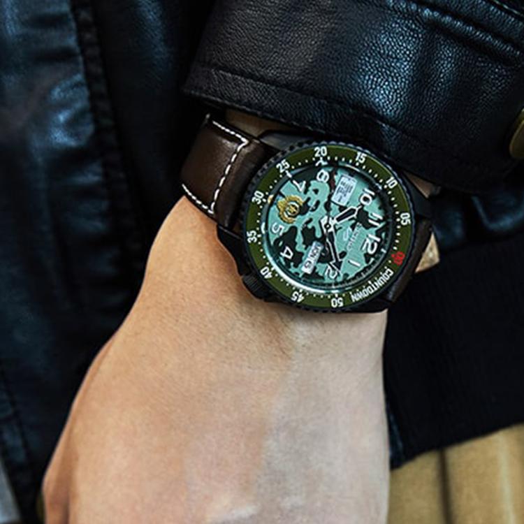 Seiko Часы Street Fighter Collection 100м Водонепроницаемые Механический механизм Кожаный ремешок SRPF21K1