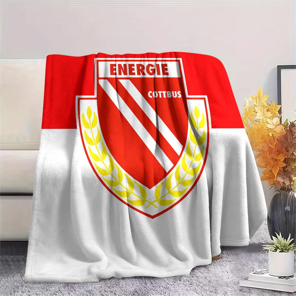 Фланелевое одеяло Energie Cottbus Print, Высококачественное, Удобное для всех сезонов, Декор для дома, Тепло и уют, Идеально для рождественских подарков