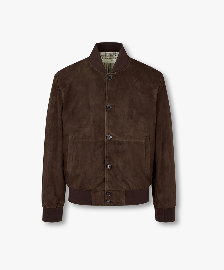 Man On The Boon Suede Bomber Jacket_Dark Brown 4715310001
