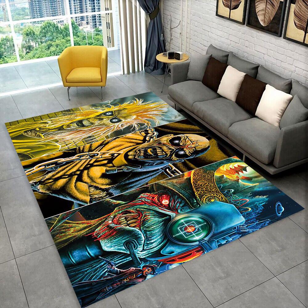 3D I-Iron-M-Maidens Metal Music Rug Carpet for Living Room Bedroom Decor,kids Play Non-slip Decoration for Sofa Doormat Gift