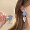 Silver Needle Premium Oil Drip Contrast Color Pearl Beaded Grape Earrings Retro Niche Women Earrings