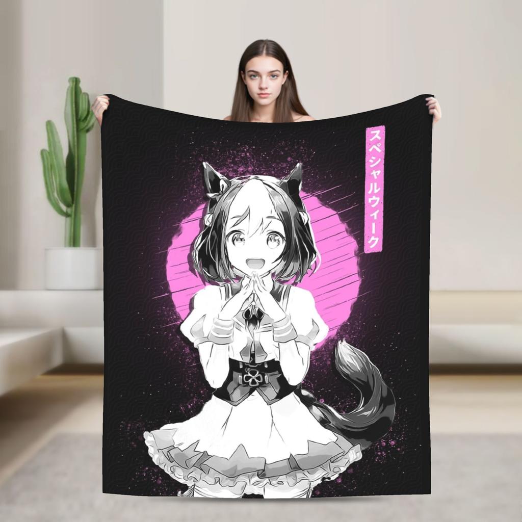 Плед Uma Musume Gold Ship Пушистый Потрясающий Теплый Плед для Дома Все Сезоны