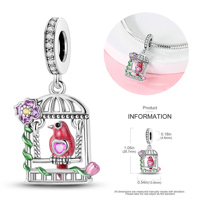 New Copper Bow Star Love Pink Series Charm Beads Suitable For 3Mm Original Bracelet Diy Fashion Jewelry Gift