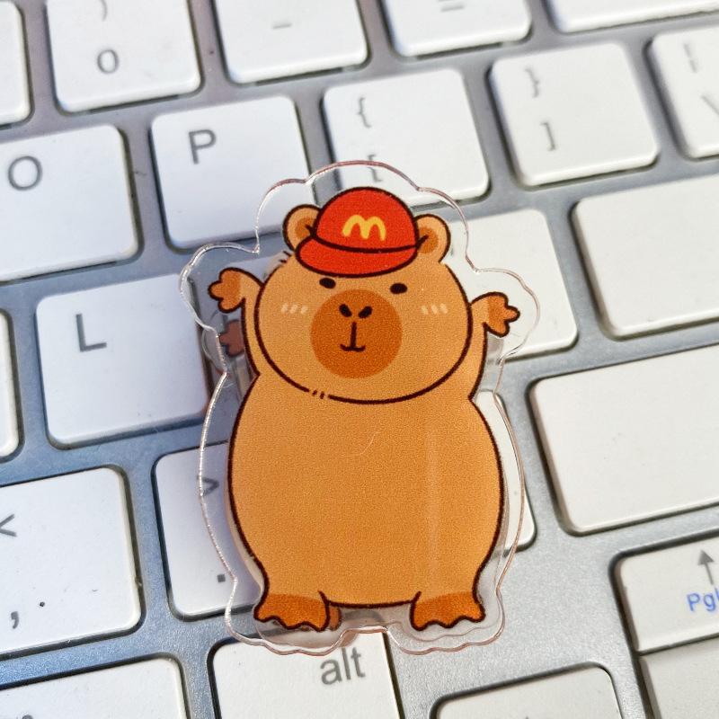 Kawaii Capybara Spring Clips Cartoon Capybara Thick Plastic Spring Clips Office Useful Clips Student Stationery