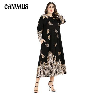 Плюс Размер Женщин Новое Модное Свободное Платье