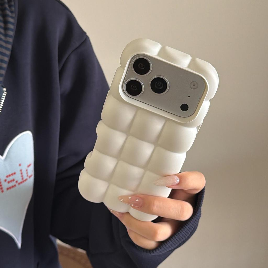 Нишевый жемчужно-белый чехол-пузырь для iPhone 16/17 Pro Max, совместим с новыми 14/15